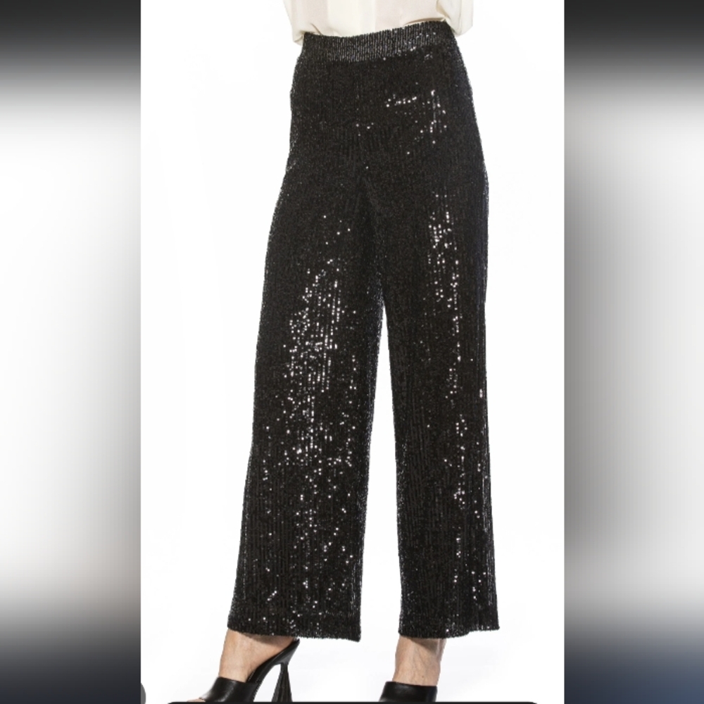 NWT.   Messini sequin pants chocolate   Brown Pants.Size PXl